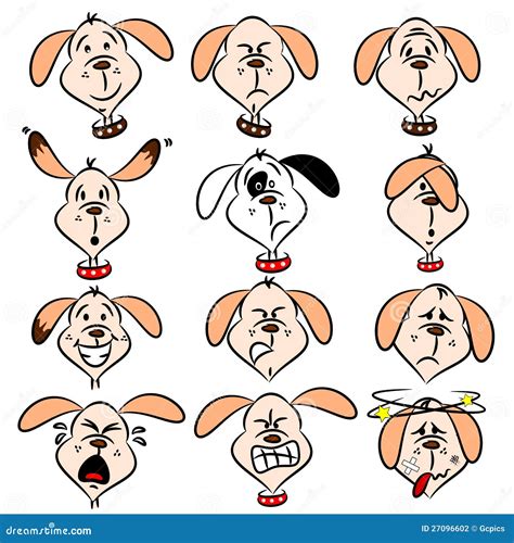 Cartoon Dog Facial Expressions Stock Photography - Image: 27096602