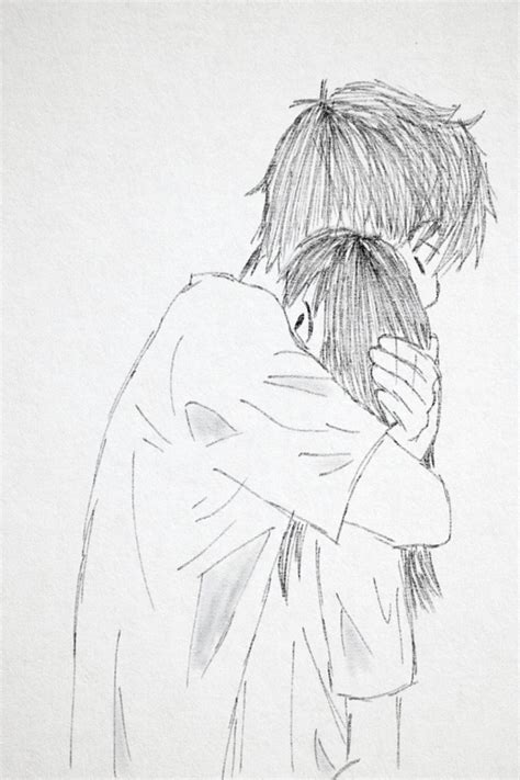 A drawing of two people hugging each other. This shows true love at its greatest. | Drawings ...