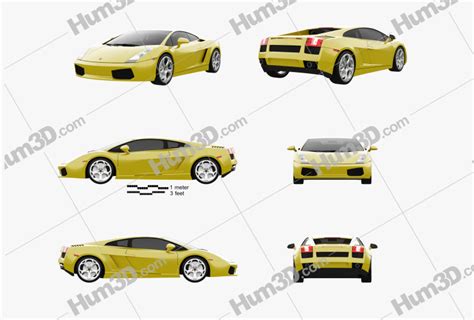 Lamborghini Gallardo 2014 Blueprint Template - 3DModels.org