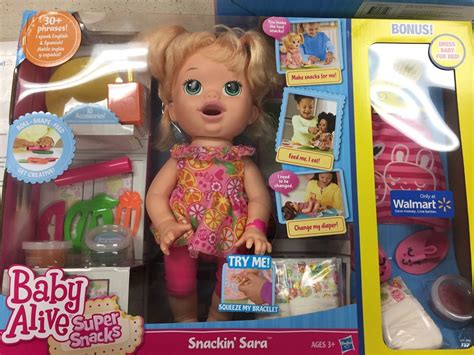 NEW BABY ALIVE Super Snacks Snackin' Sara Blonde Baby Doll w/ Bonus Accessories | #1843439758