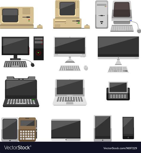 Computer evolution Royalty Free Vector Image - VectorStock