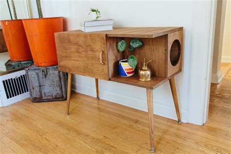 DIY Mid-Century Cat Litter Box