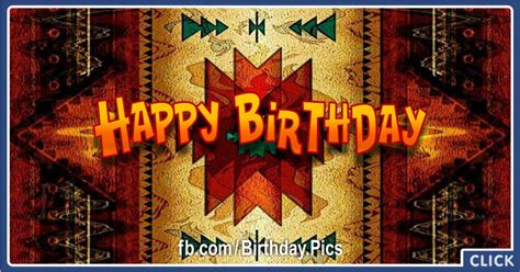 Birthday Message with Native American Rug Pattern