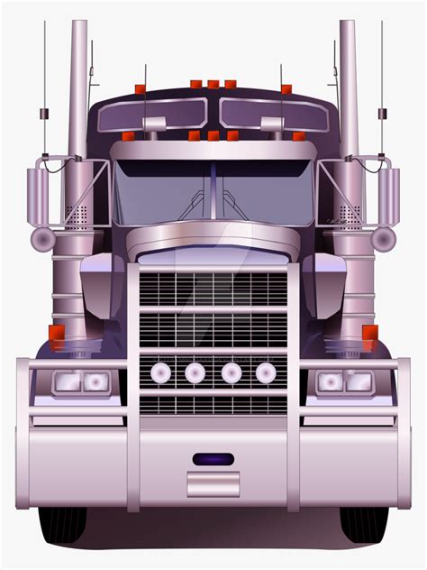 Vector Truck 18 Wheeler - Front Of An 18 Wheeler, HD Png Download - kindpng