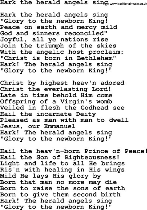 Hark The Herald Angels Sing, by The Byrds - lyrics with pdf