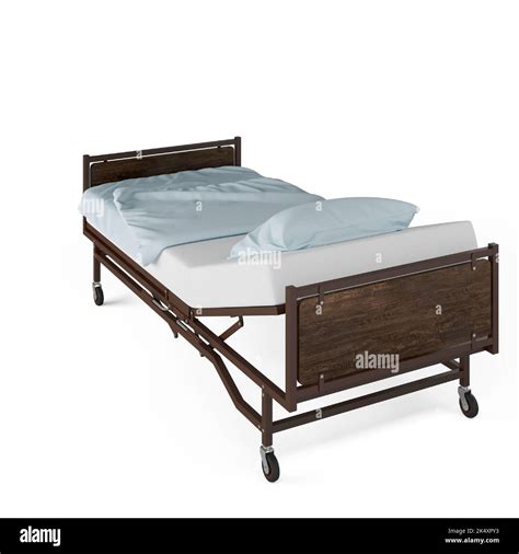 A hospital bed isolated on a white background Stock Photo - Alamy