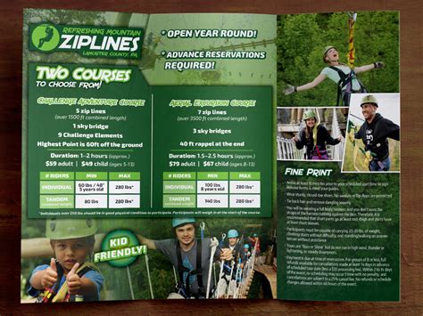 Refreshing Mountain Ziplines Brochure on Behance