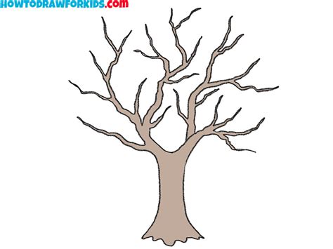 How to Draw a Tree without Leaves - Drawing Tutorial For Kids