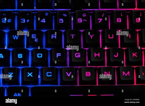 Gaming Backlit Keyboard of a computer Stock Photo - Alamy