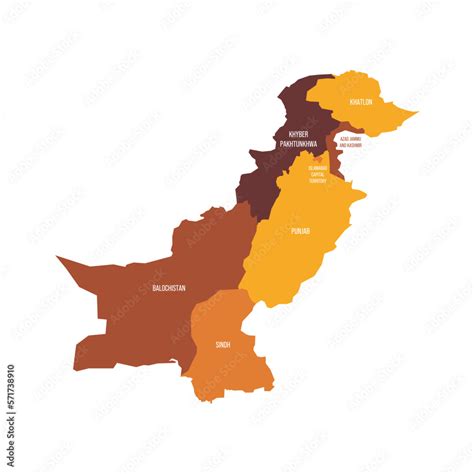 Pakistan political map of administrative divisions - provinces and ...