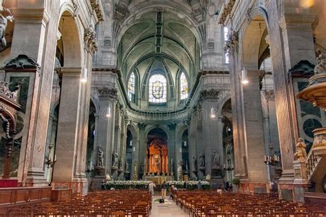 Interior of the Church of Saint-Sulpice. in Paris. France Stock Image - Image of cathedral, dome ...