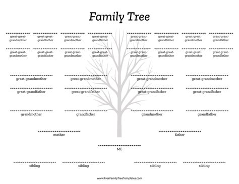 Printable Five Generation Ancestor Chart