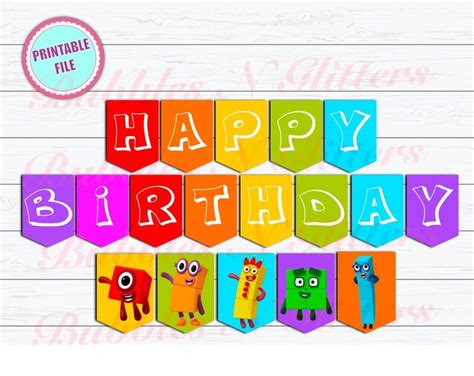 Numberblocks Party Banner Printable Number Blocks Banner | Etsy in 2021 | Printable banner ...