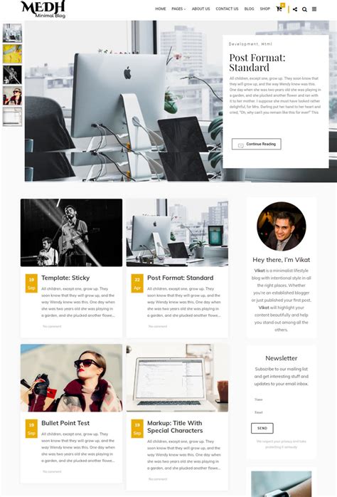 SEO Friendly Minimal Blogging WordPress Theme By Pikuthemes