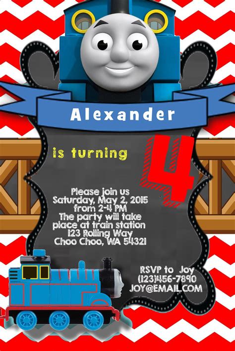 Thomas The Tank Engine Birthday Invitations