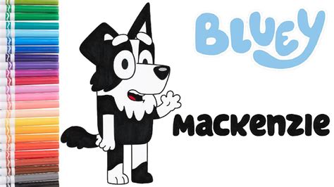 Bluey Coloring Book Page - Mackenzie the Border Collie! - YouTube