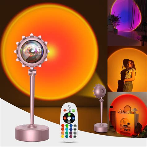 Buy FOOING Sunset Lamp, 16 Colors Sunset Projection Lamp Sunlight Lamp Projector with Remote,180 ...