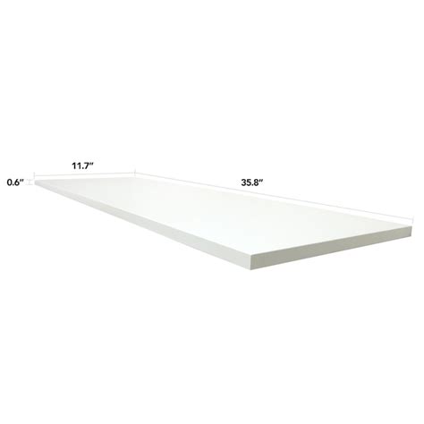 Style Selections 35.8-in L x 11.7-in D x 0.6-in H White Rectangular Shelf Board 9400014 at Lowes.com