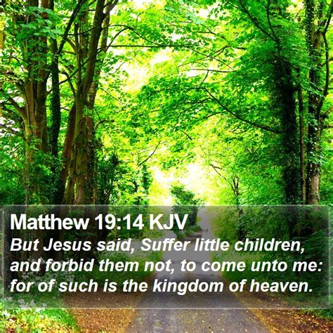 Matthew 19:14 KJV Bible Verse Images