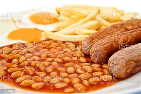 Sausage Egg Chips And Beans Stock Photo - Download Image Now - Egg ...