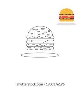 Burger Coloring Book Pages Vector Illustrator Stock Vector (Royalty ...