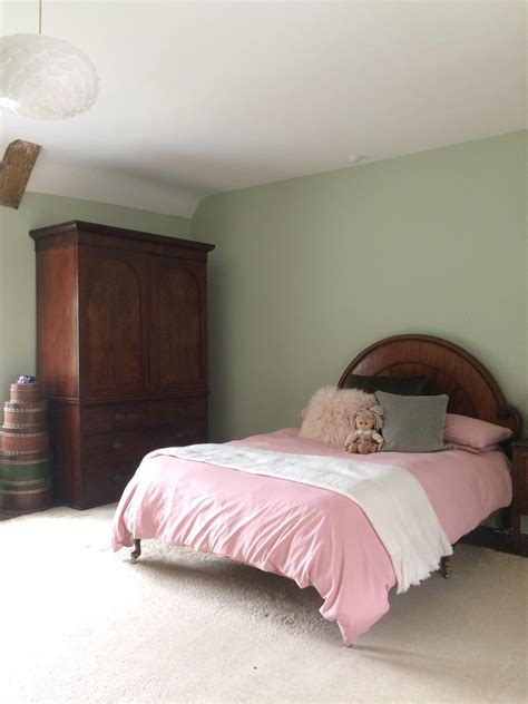 Lydia's Bedroom - Sage green and dusky pink scheme | Sage green bedroom, Pink living room decor ...