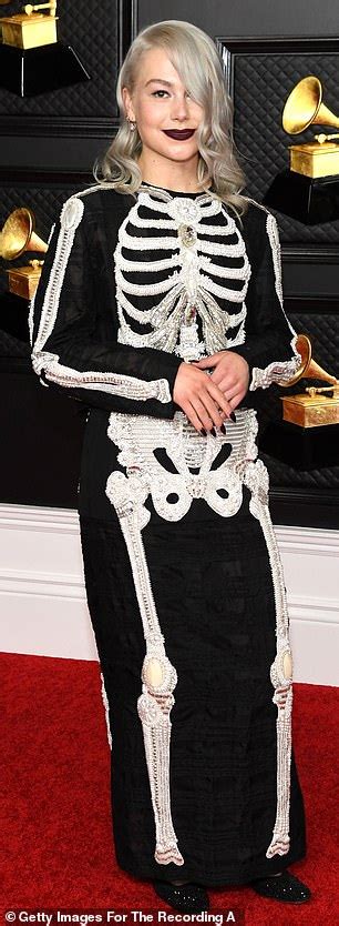 Grammy Awards 2021: Phoebe Bridgers wears bejewelled version of skeleton costume on the red ...