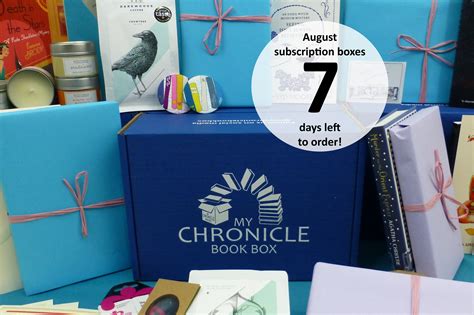 August Subscription Boxes: 7 day countdown – My Chronicle Book Box