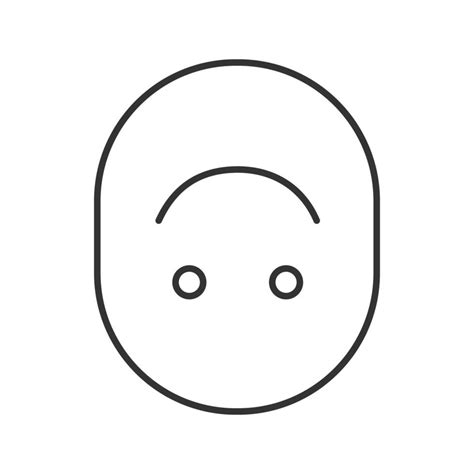 Upside down smile linear icon. Thin line illustration. Reverse face ...