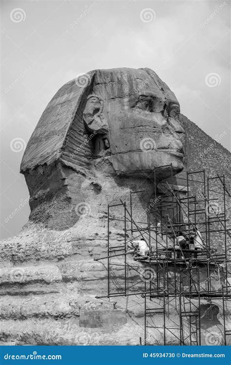 Restoration of the Great Sphinx of Giza in Egypt Stock Photo - Image of largest, believed: 45934730