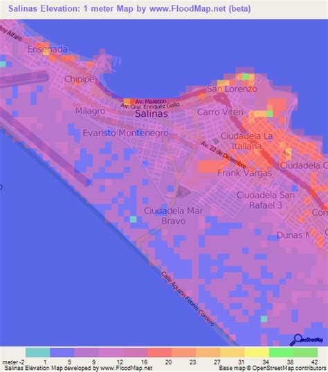 Elevation of Salinas,Ecuador Elevation Map, Topography, Contour