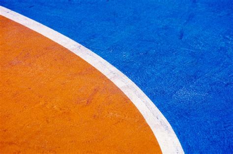 Premium Photo | Closeup blue basketball court