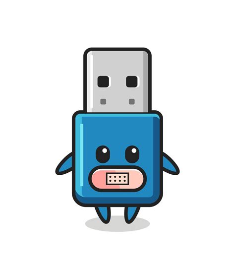 Cartoon Illustration of flash drive usb with tape on mouth 3269101 Vector Art at Vecteezy