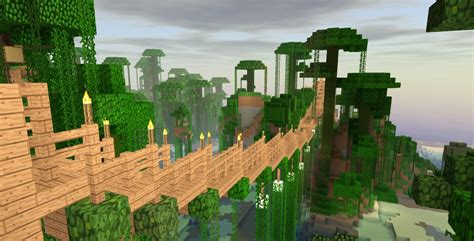 One of my jungle rope bridges! : Minecraft