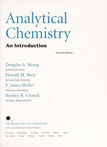 Analytical chemistry by Douglas Arvid Skoog | Open Library