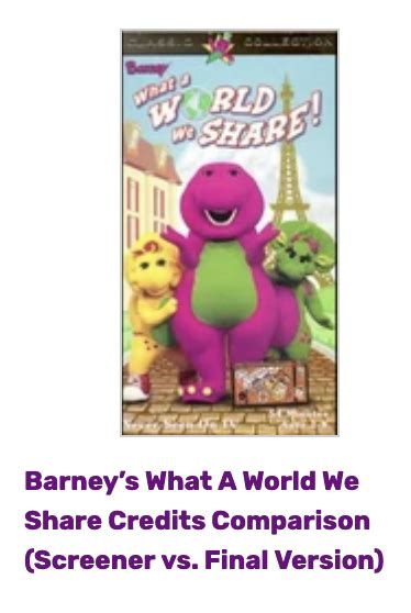 The Barney Collector Surprises - Barney End Credits Comparison ...