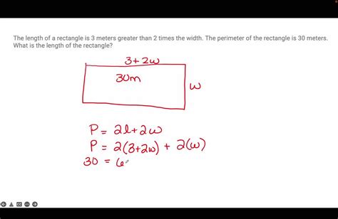 SOLVED: The length of a rectangle is three times its width. The perimeter of the rectangle is ...