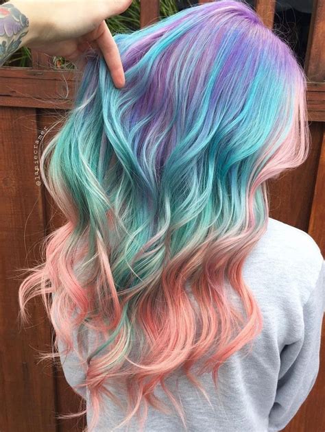 Purple+Teal+And+Pink+Balayage+Hair #ad | Mermaid hair color, Hair ...