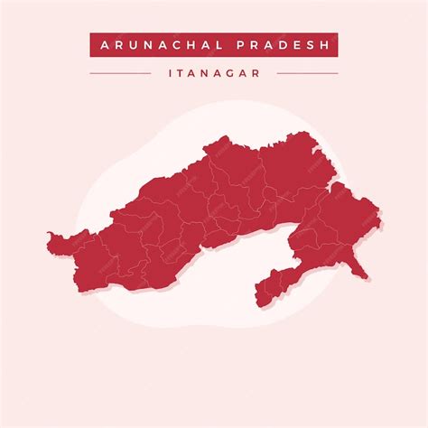 Premium Vector | National map of Arunachal Pradesh Arunachal Pradesh ...