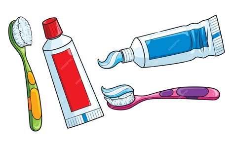 Premium Vector | Toothbrush and Toothpaste Cartoon