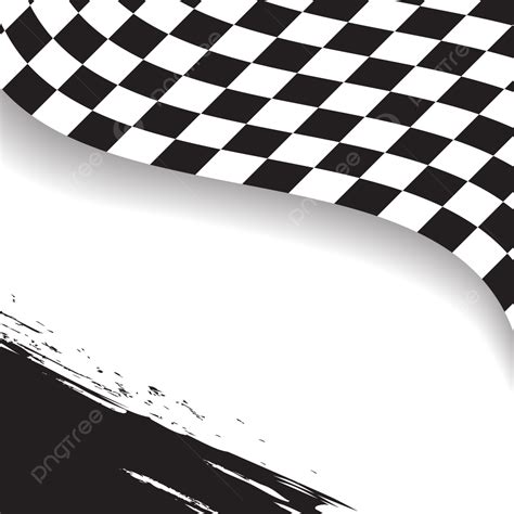 Checkered Racing Flag Transparent Background With Black Brush Strokes ...