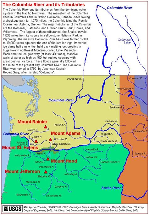 map_columbia_river_and_tributaries.gif (644×931) | Columbia river, River, Columbia