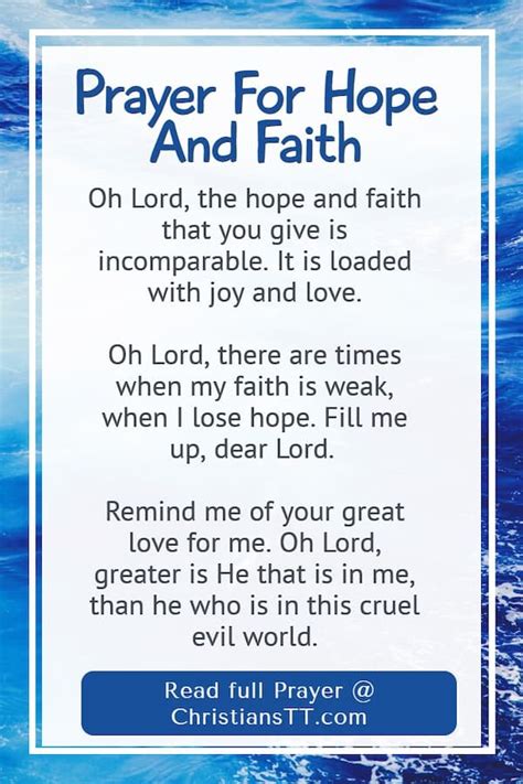 Prayer For Hope And Faith - ChristiansTT