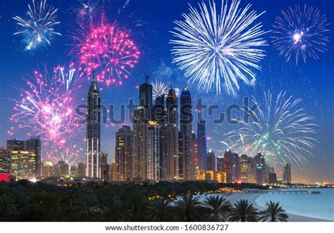 New Year Fireworks Display Dubai Uae Stock Photo 1600836727 | Shutterstock