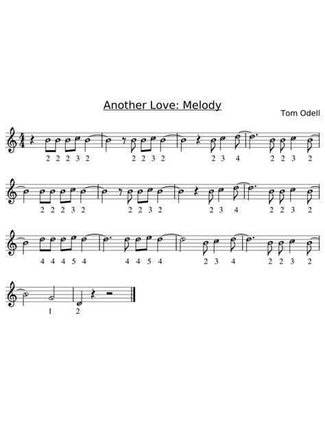 Another Love - Tom Odell - melody Sheet music for Piano (Solo) | Musescore.com