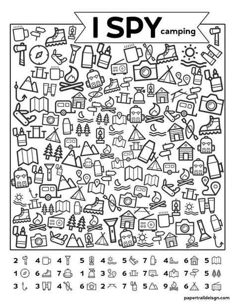 Free Printable I Spy Camping Kids Activity - Paper Trail Design C ...