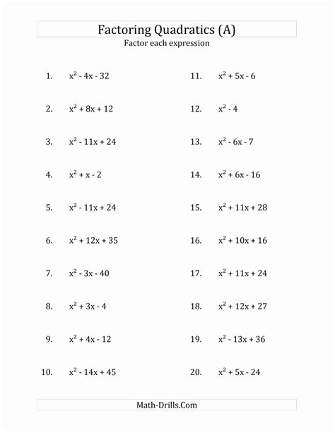 48 Factoring Linear Expressions Worksheet