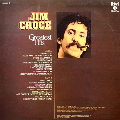 1980 Greatest Hits - Jim Croce - Rockronología