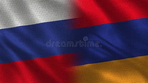 Russia and Armenia - Two Flag Together - Fabric Texture Stock Illustration - Illustration of ...