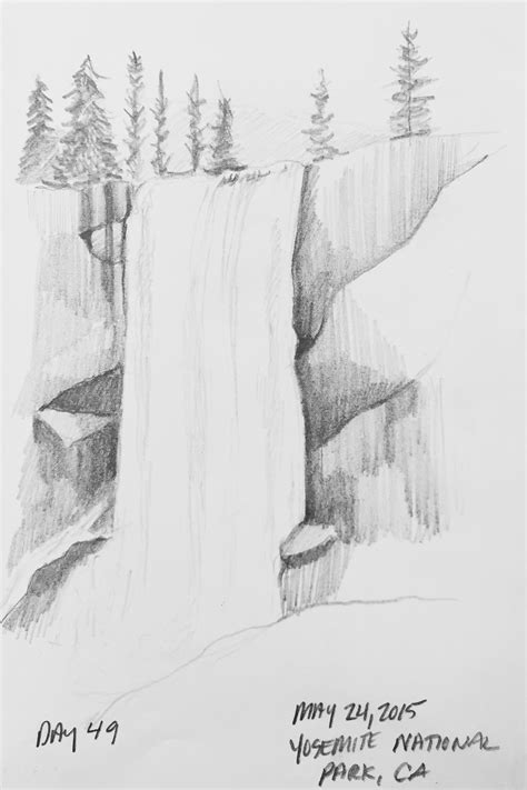 Easy Waterfall Drawing at PaintingValley.com | Explore collection of Easy Waterfall Drawing